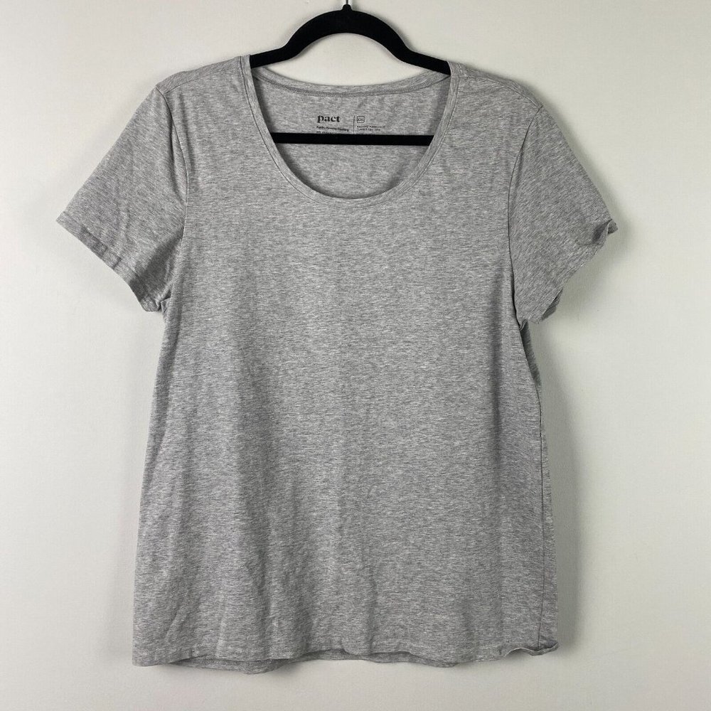 Pact T Shirt Womens Size XXL Gray Organic Cotton Short Sleeve Round Neck